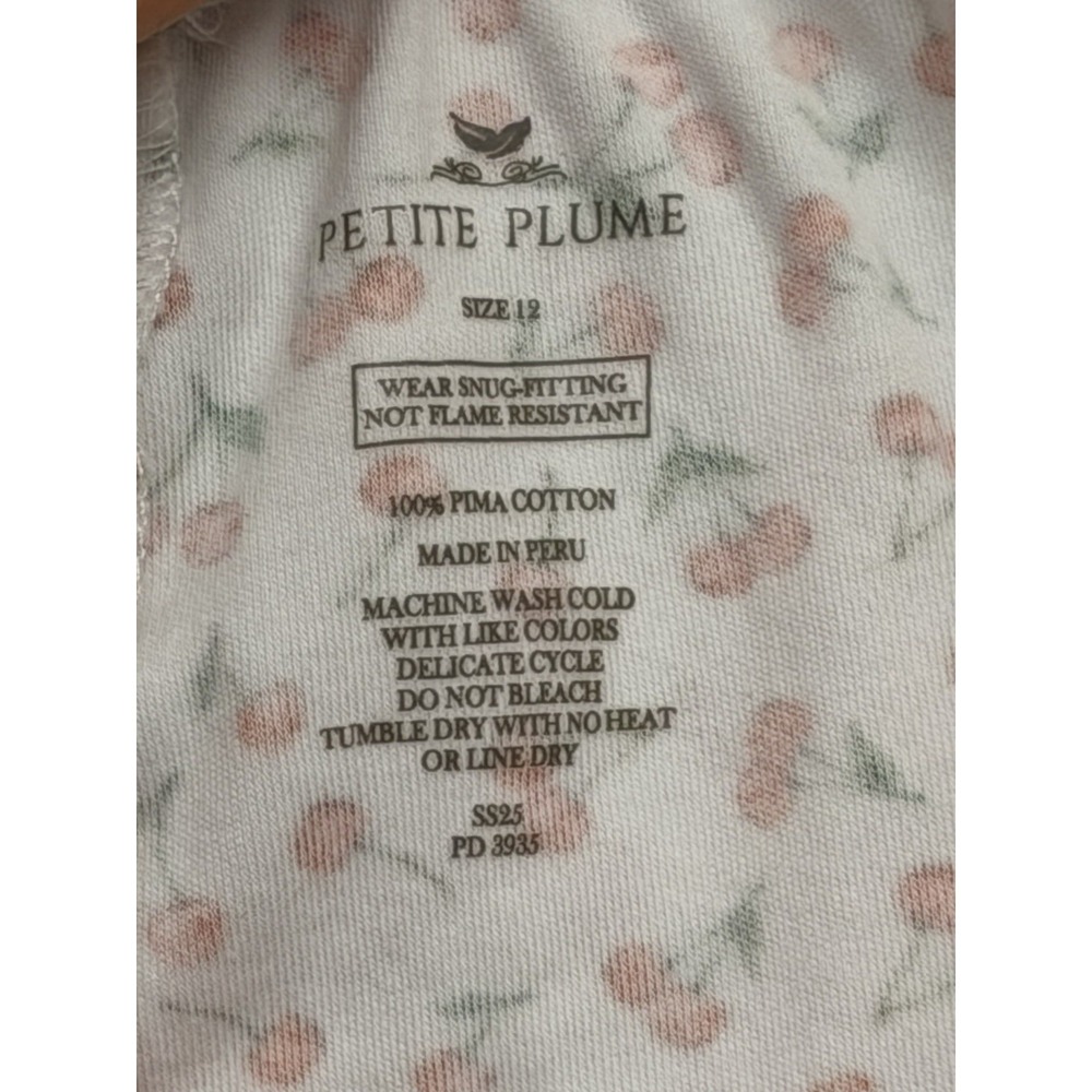 Petite Plume Snug Fit Cherry Pajama Set Size 12 EUC - Picture 3 of 11
